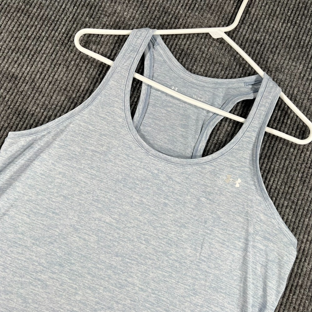 Under Armour Active Tank Top Womens Large Gray Sleeveless HeatGear Training Gym